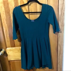 UO Sparkle & Fade 3/4 Sleeve Knit Skater Minidress