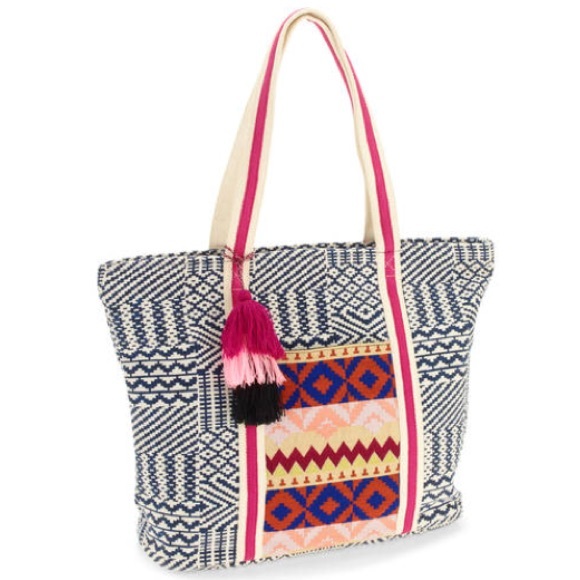 🎀Patchwork Tote Handbag🎀 Navy Multicolor - Picture 1 of 2
