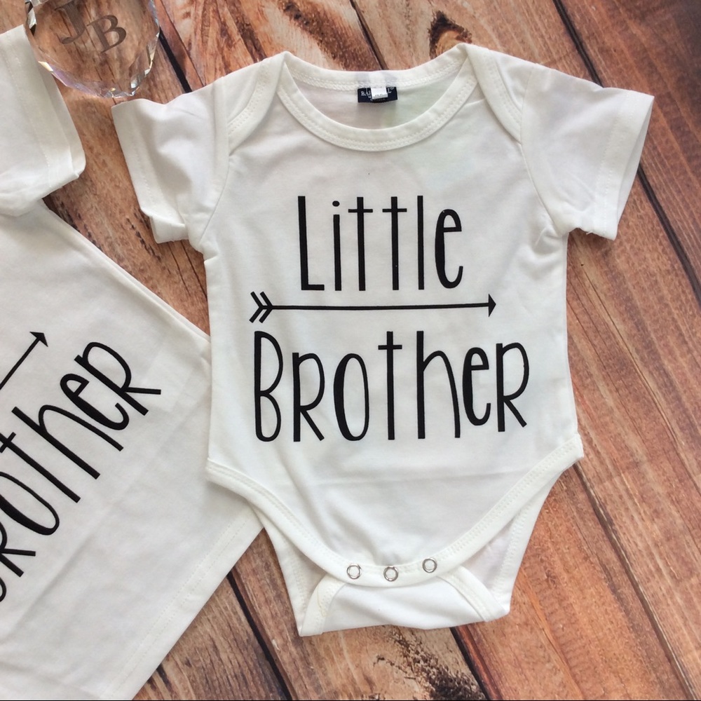 Boutique Baby Boy Little Brother Onesie - Picture 2 of 2