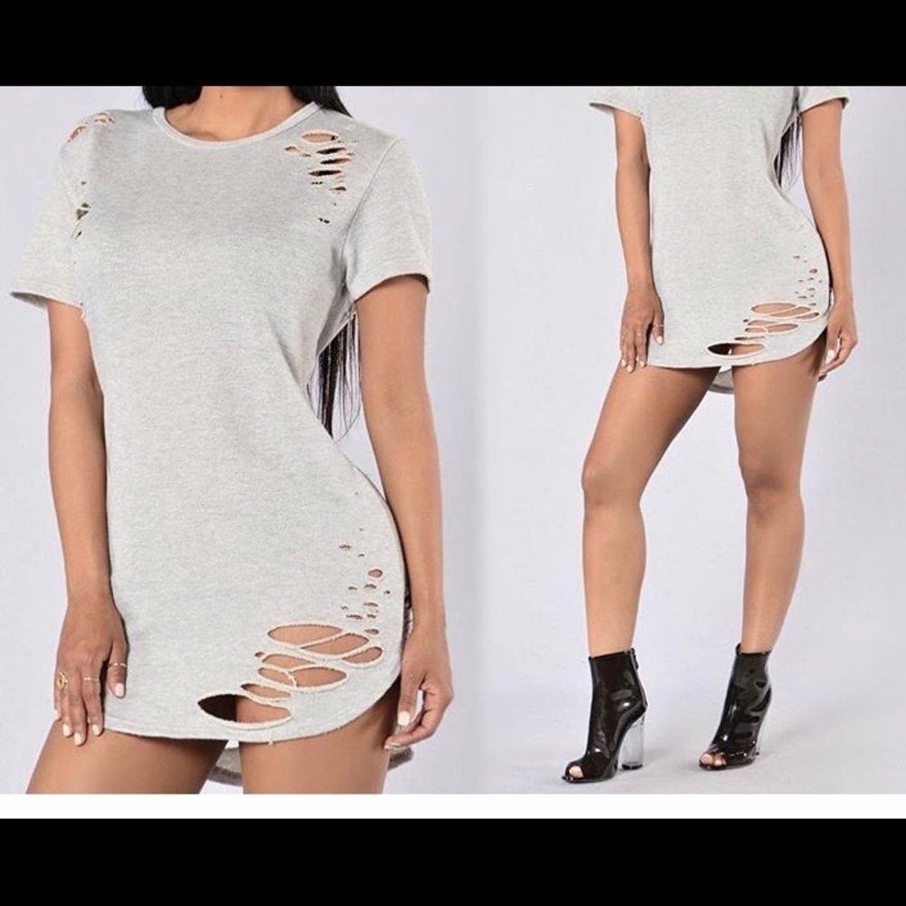 Damaged Grey Tshirt dress