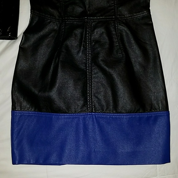 beautiful midi leather like block dress - Picture 3 of 5