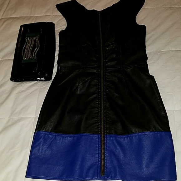 beautiful midi leather like block dress - Picture 4 of 5
