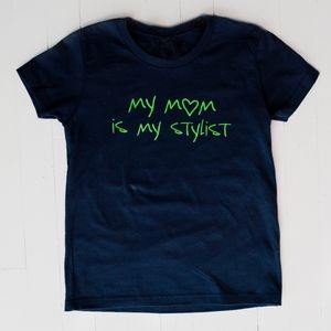 Kids "MY MOM IS MY STYLIST" Navy Boy Tee T Shirt
