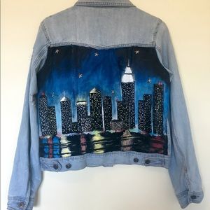 Women’s custom designed jean jacket! Size small