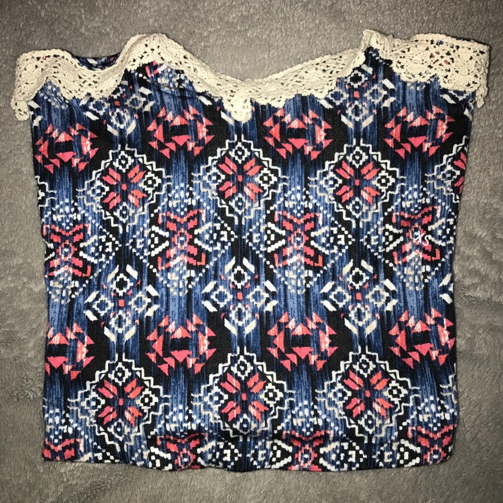 strapless aztec print tube top