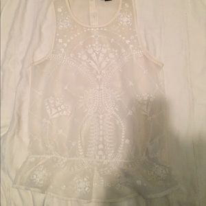 H&M White Sheer Tank Blouse