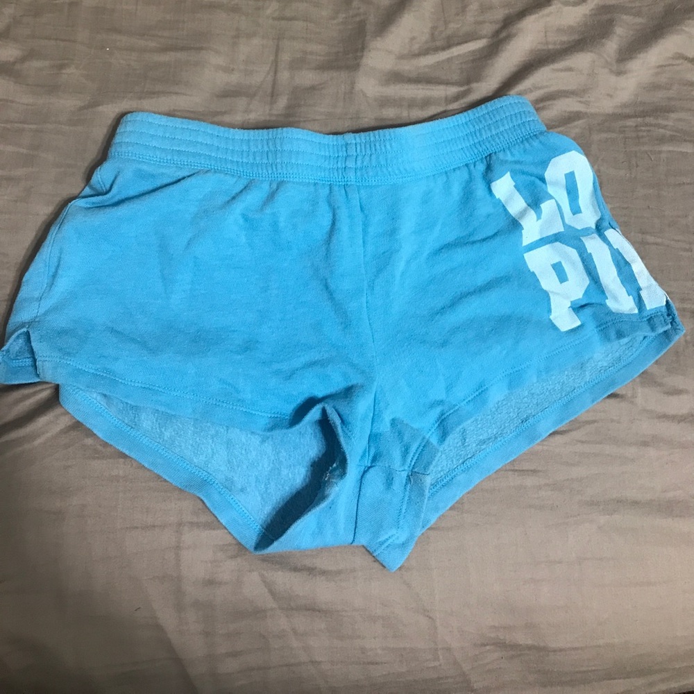 Blue sleep shorts. VS