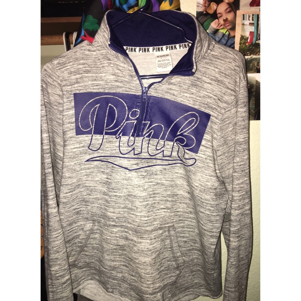 Vs pink quarter zip.
