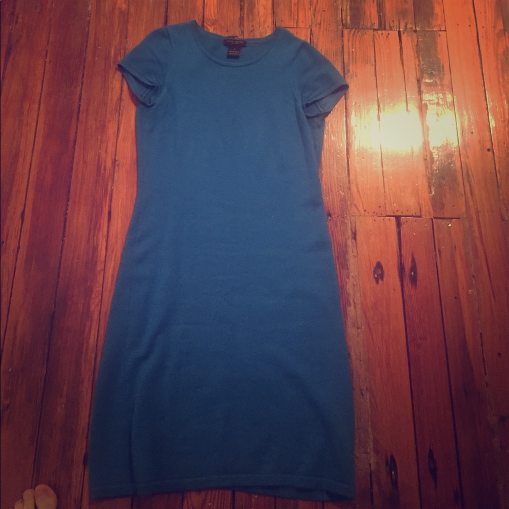 Blue cashmere dress from Henri Bendel