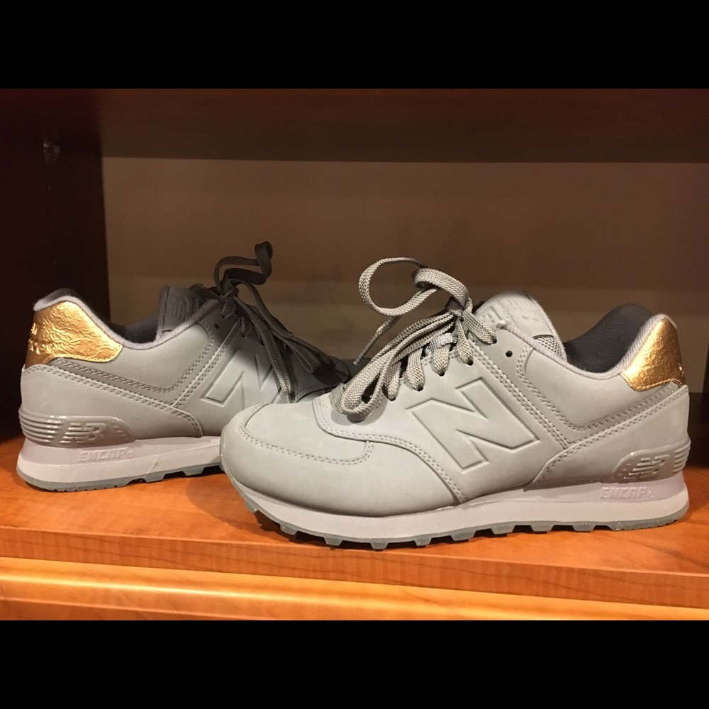 Gray New Balance running shoes