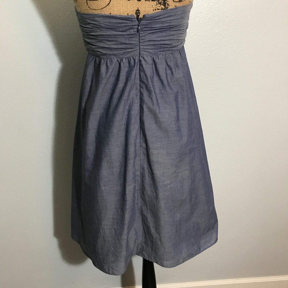 J.Crew Chambray Wild Rose Strapless Dress - Picture 5 of 8