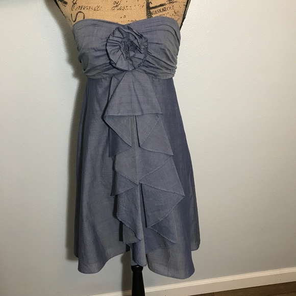 J.Crew Chambray Wild Rose Strapless Dress - Picture 3 of 8