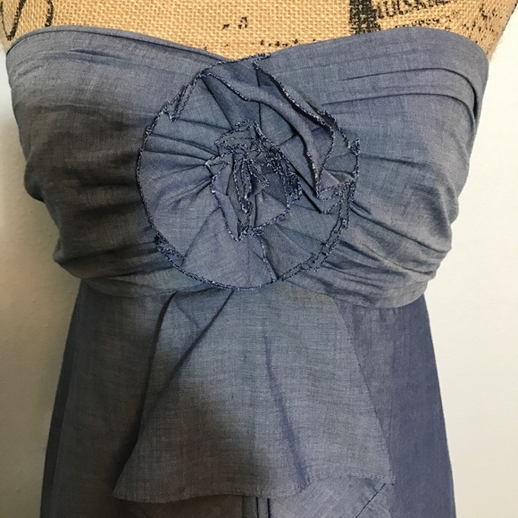 J.Crew Chambray Wild Rose Strapless Dress - Picture 6 of 8