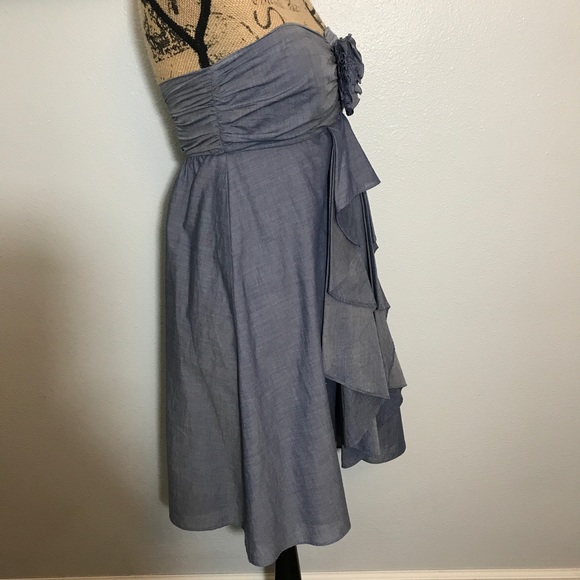 J.Crew Chambray Wild Rose Strapless Dress - Picture 4 of 8