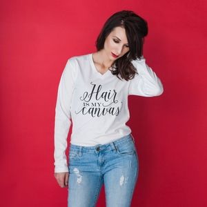 New HAIR IS MY CANVAS Woman Long Sleeve Comfy Top