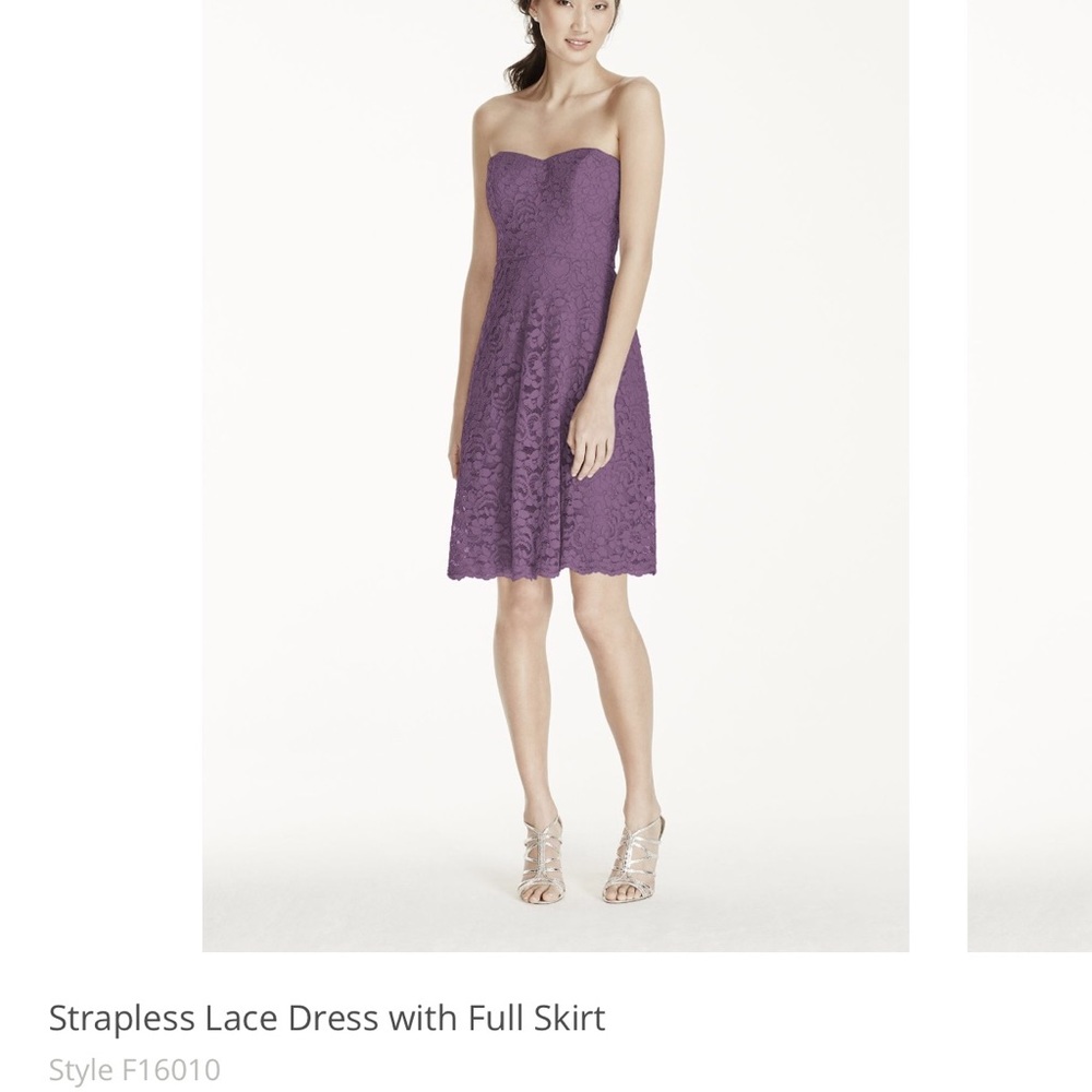 David bridal strapless lace dress with full skirt - Picture 5 of 8