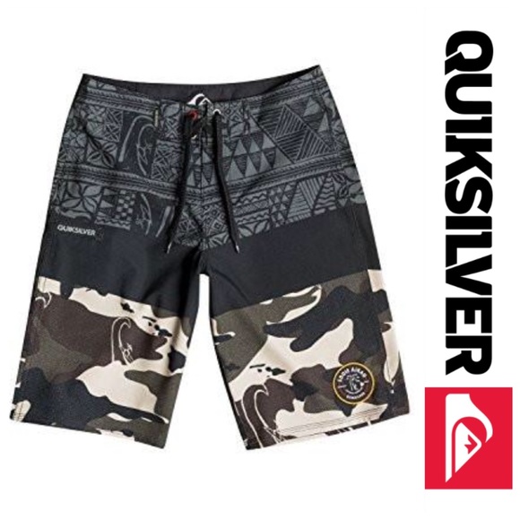 🆕Quiksilver Boys Sunset Eddie Boardshorts Black - Picture 2 of 5