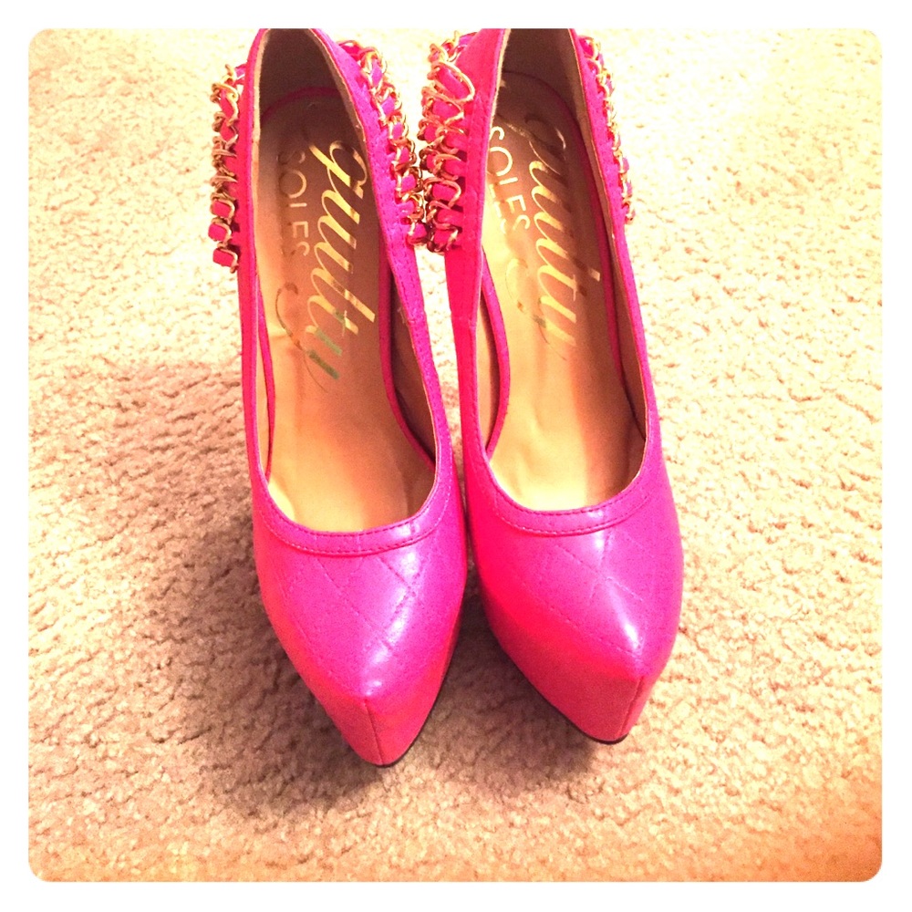 Fuchsia pink 5 inches heels