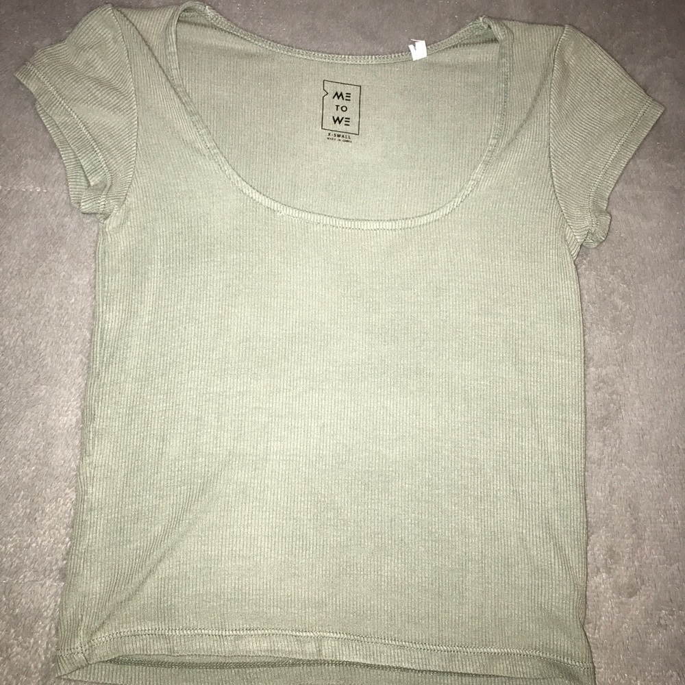 cropped crew neck tee