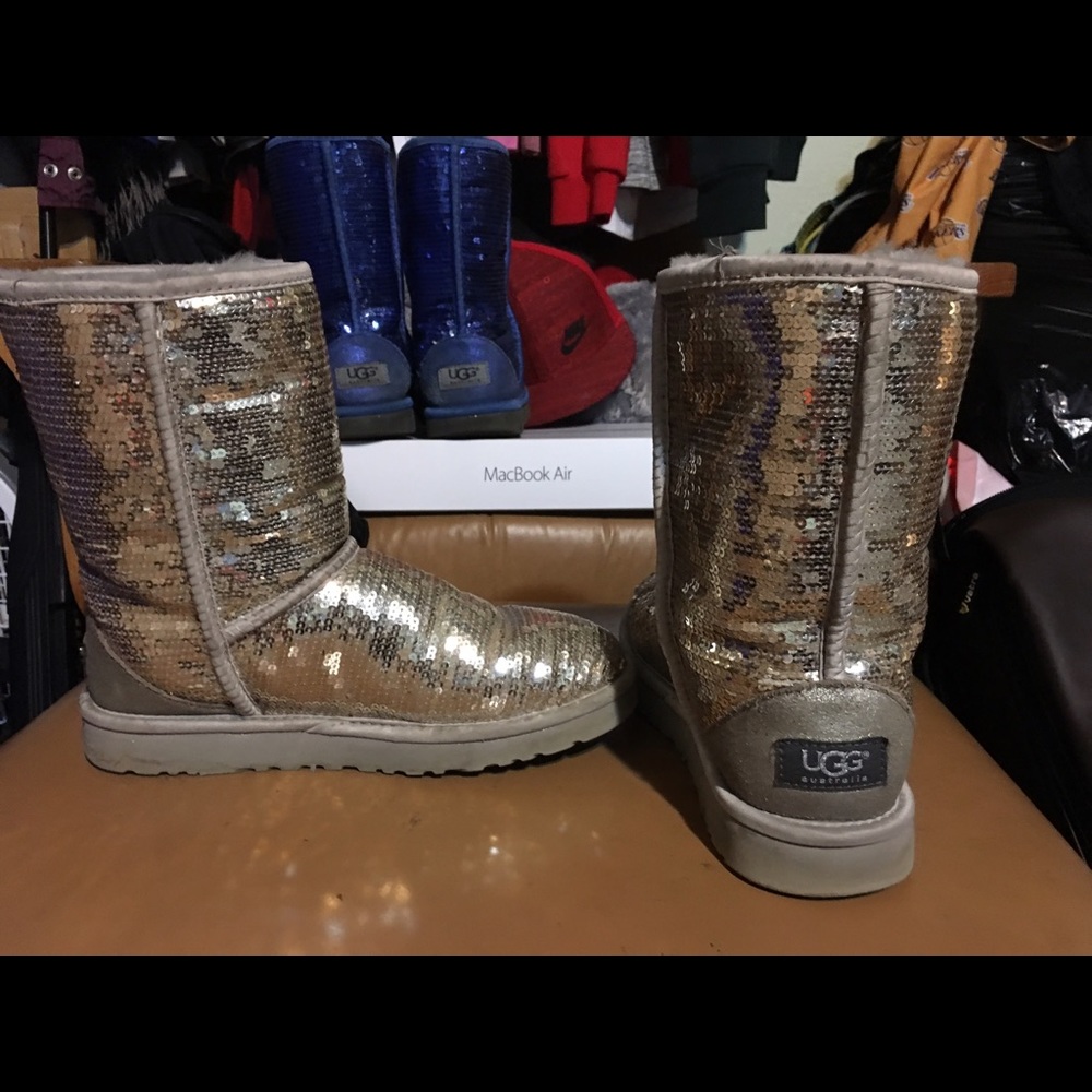 Silver sequin uggs