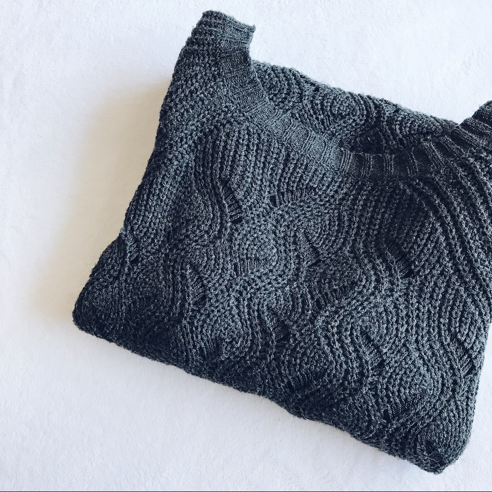 Oversized Grey Knit Sweater
