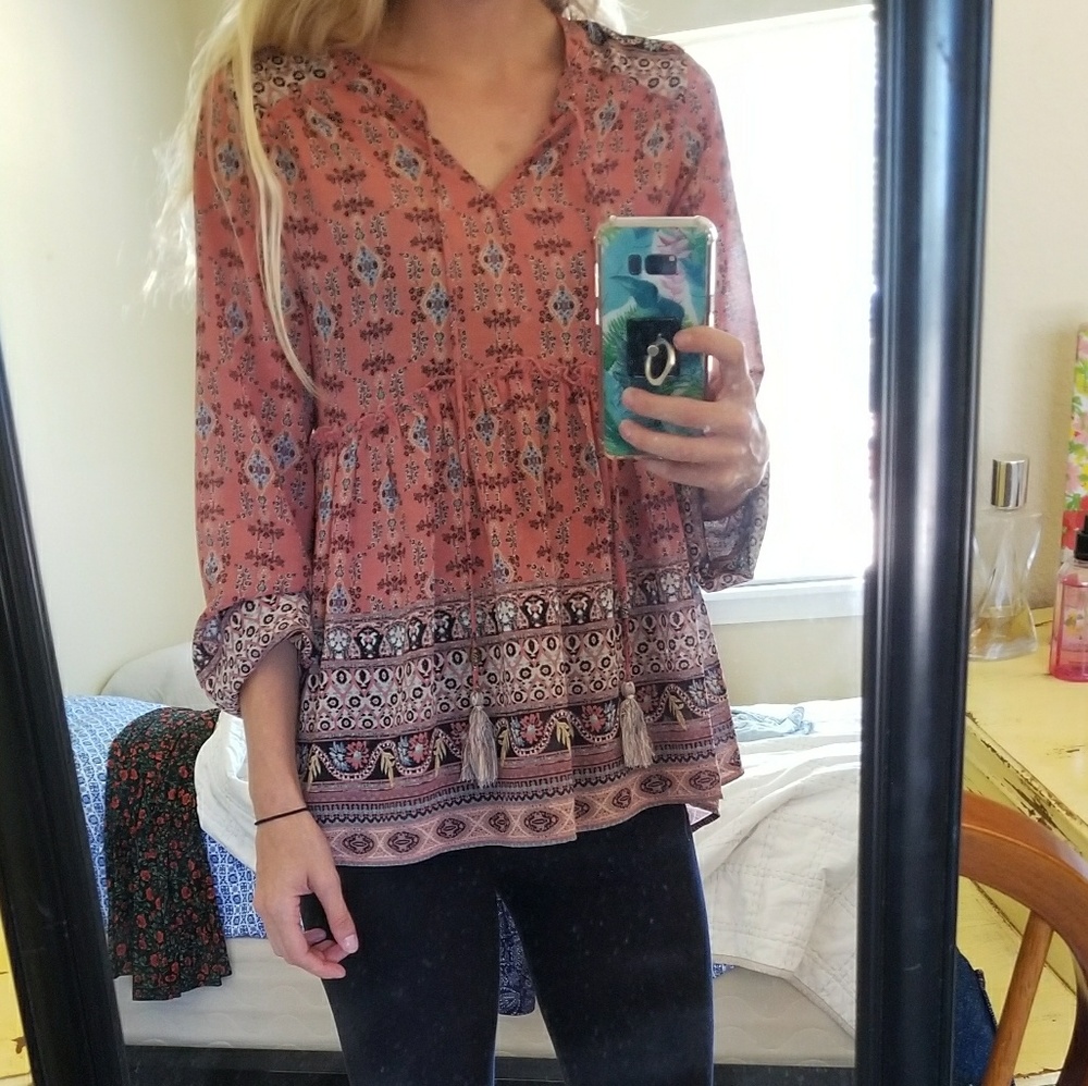NWOT Boho loose blouse - knox rose
