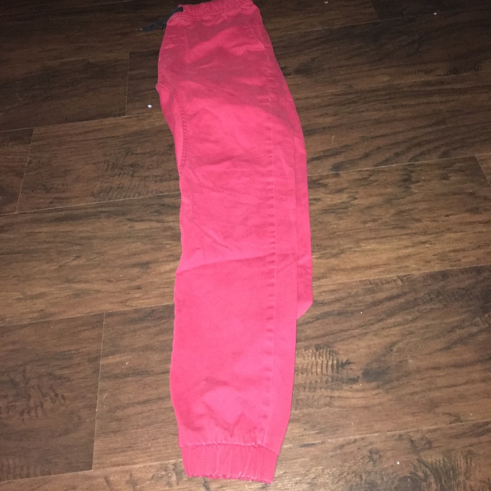 Red joggers