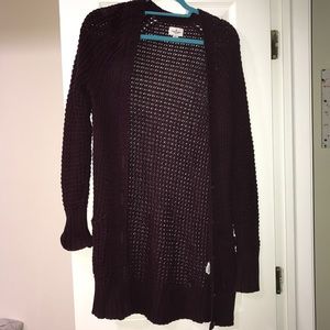Dark Purple Knit Cardigan