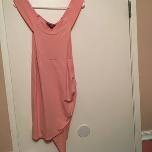 Worn once pink off the shoulder dress