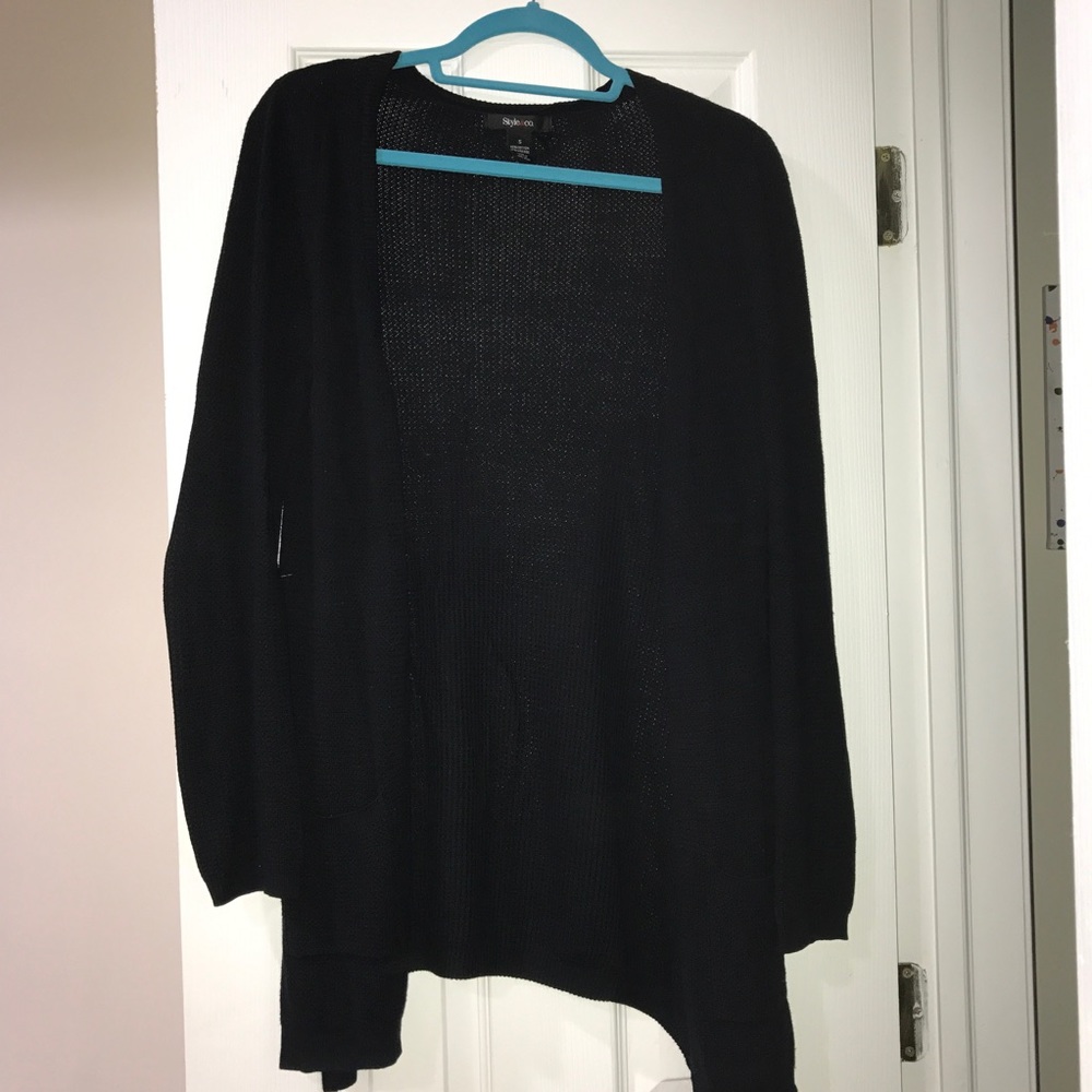 Black Knit Long Cardigan