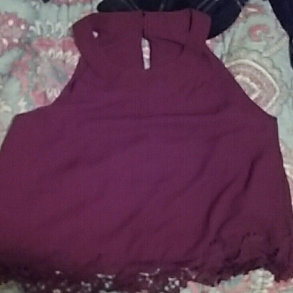 Maroon halter crop top
