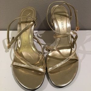 Nine West gold heels