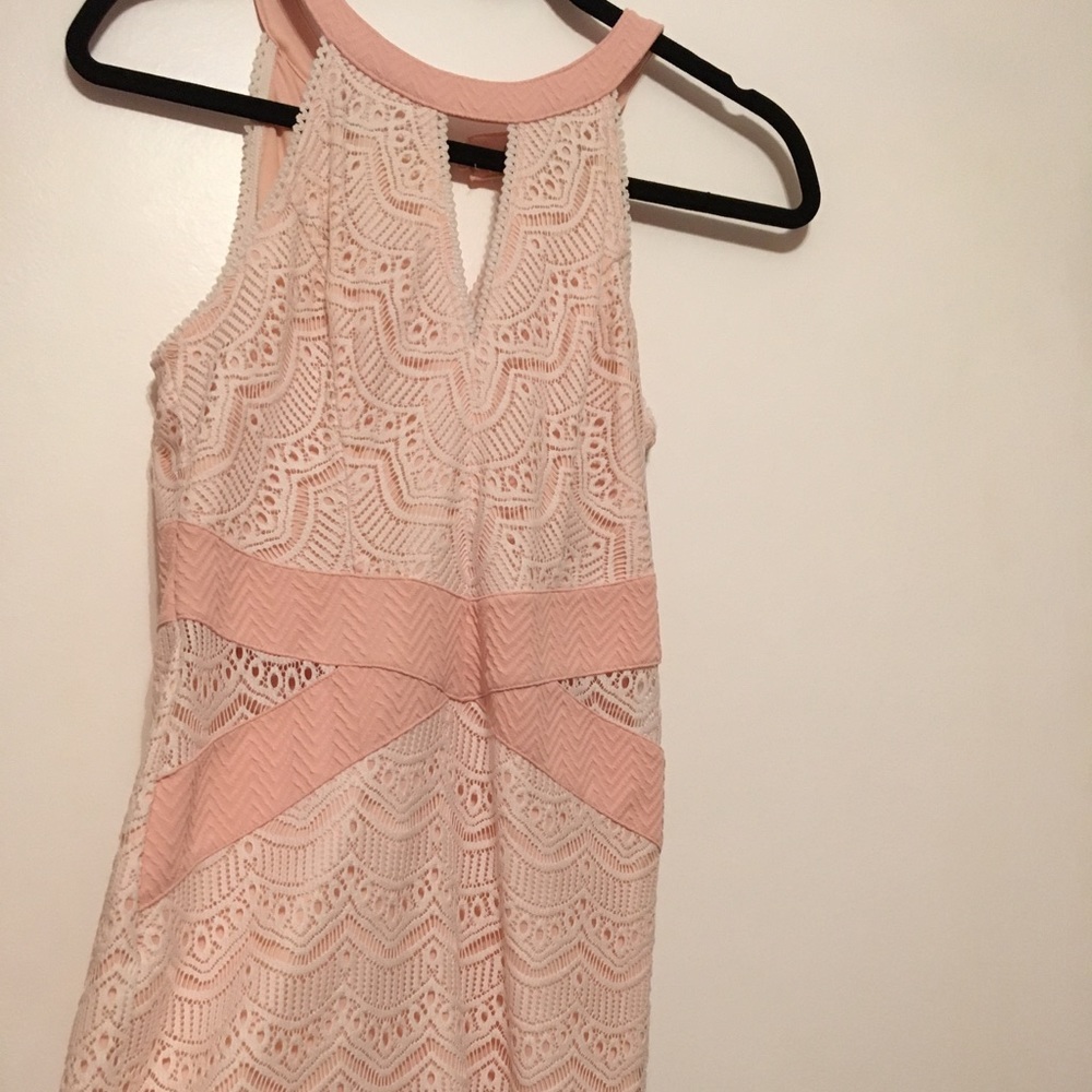 White lace and pink dress worn once