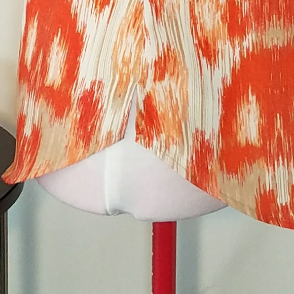 CYNTHIA ROWLEY Orange & tan pattern tank top - Picture 3 of 5
