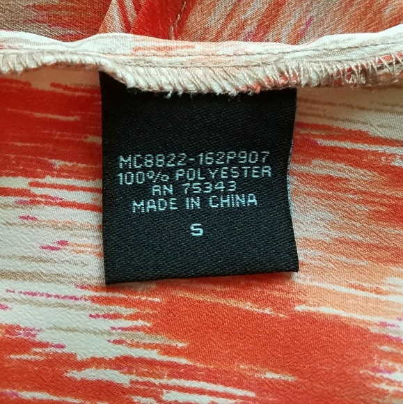 CYNTHIA ROWLEY Orange & tan pattern tank top - Picture 5 of 5