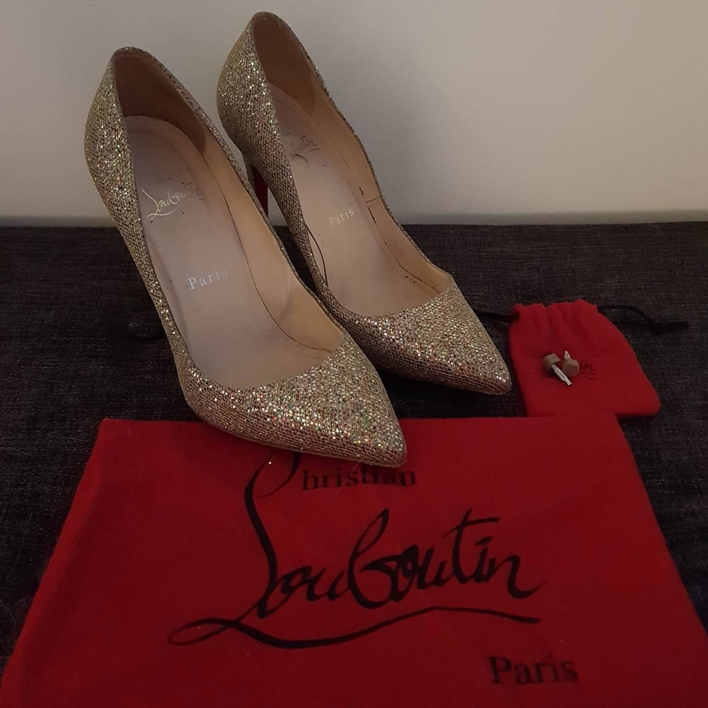 Authentic Louboutin Metallic Glitter Stiletto