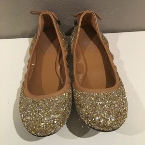gold Cole Haan Maria Sharapova ballet flats