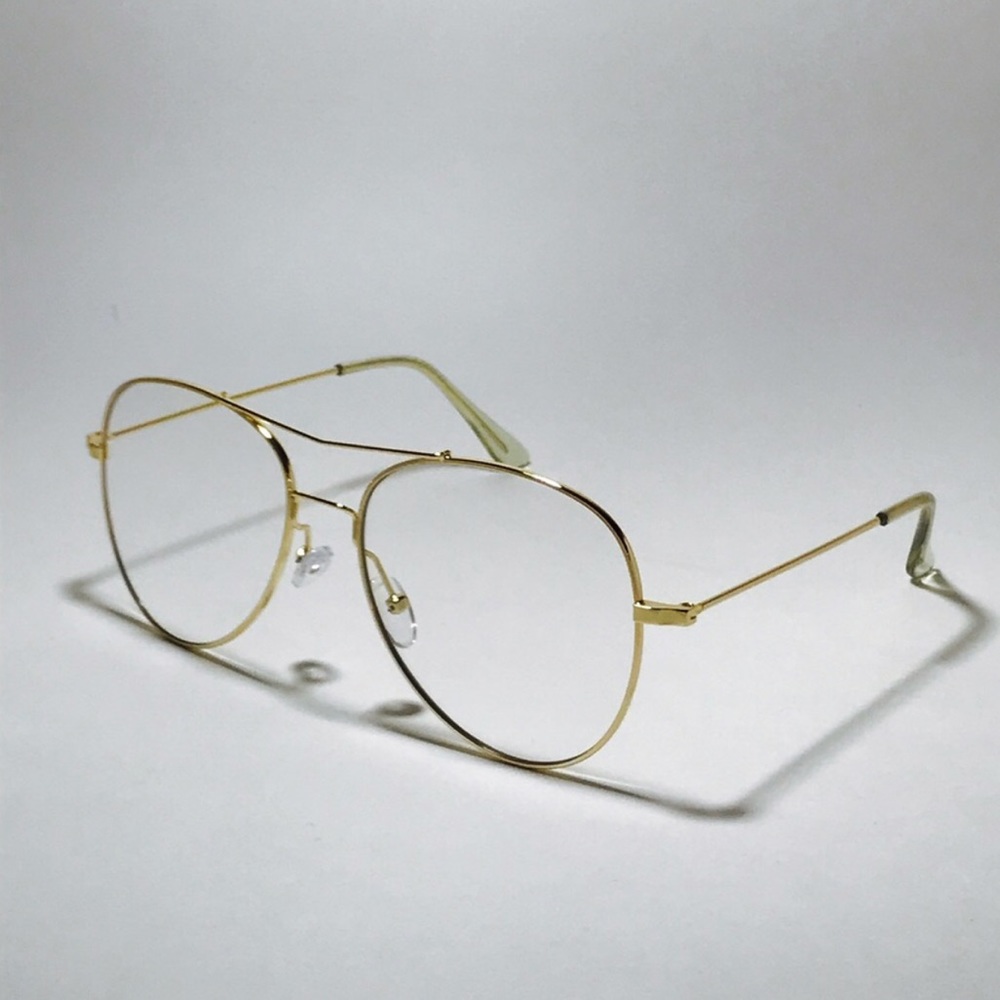 ✨ Black Framed Clear Lens Aviators - Picture 3 of 4