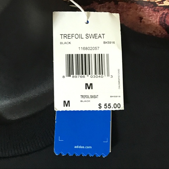 Adidas French Terry Logo Boyfriend Sweatshirt Med - Picture 2 of 2