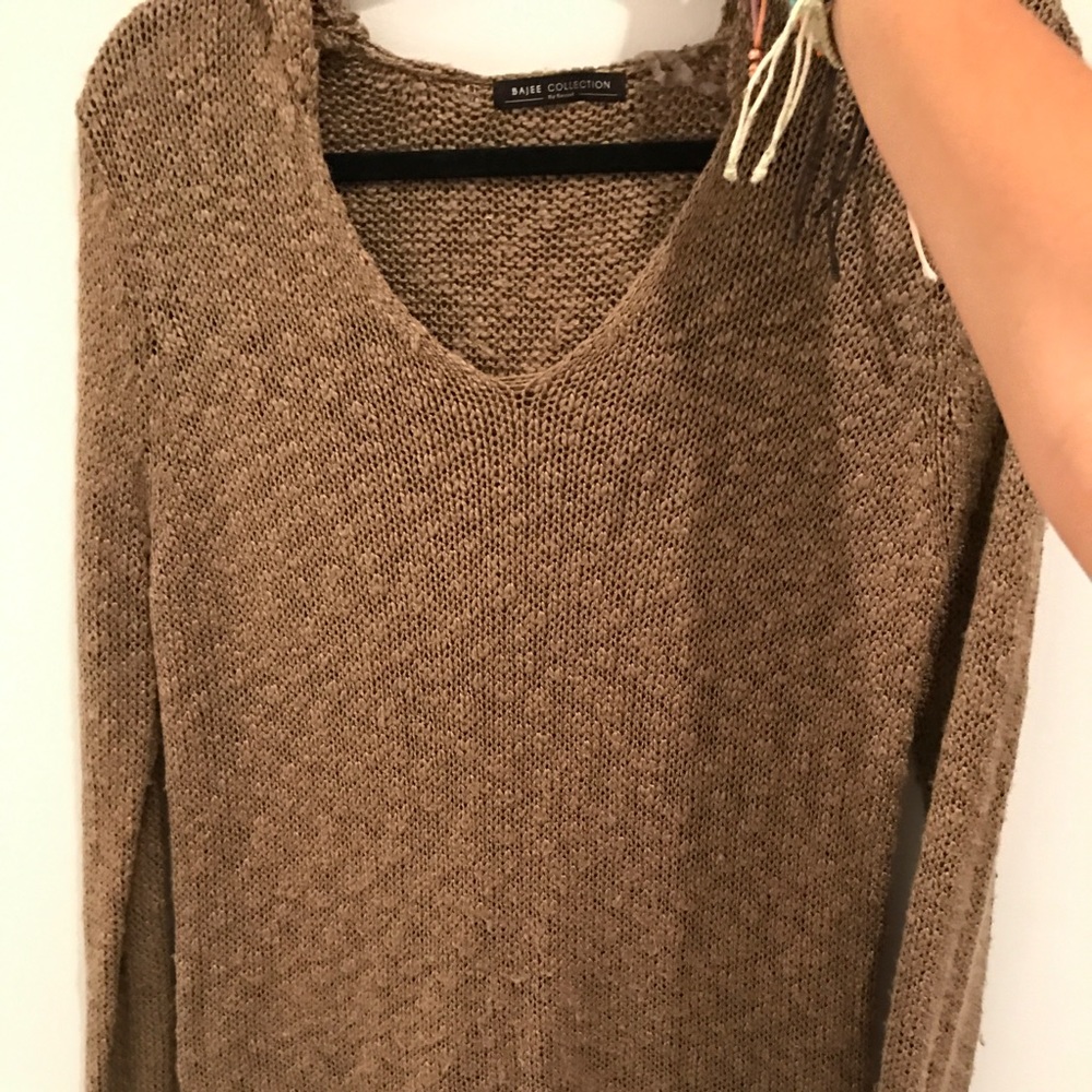 Cute nude sweater with hood