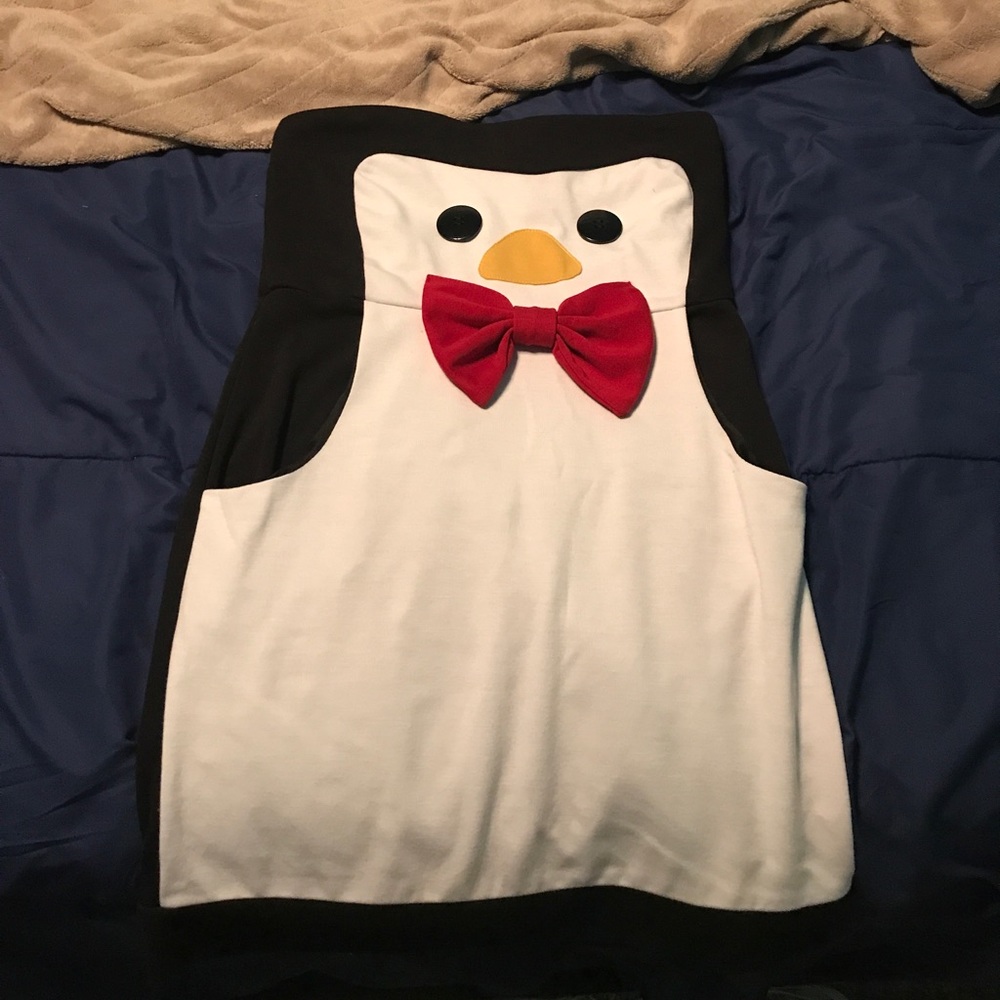 cute penguin strapless dress