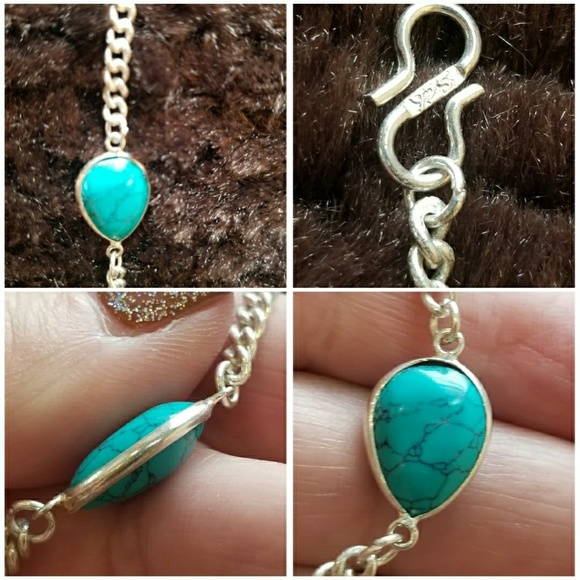 SOLD LOCAL Genuine Turquoise Solitaire Bracelet - Picture 2 of 3