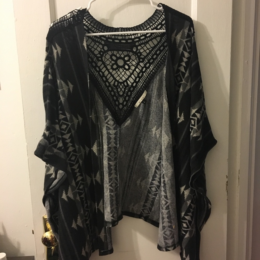 Francesca's black patterned cardigan