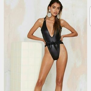 Nasty Gal Plunging Swimsuit