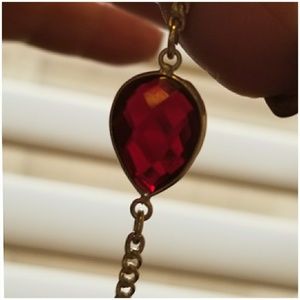 Genuine Garnet Solitaire Bracelet 7"