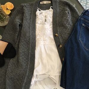 Grey button down cardigan