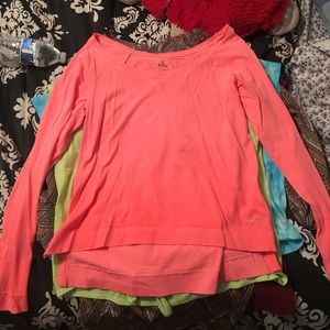 Ombré coral long sleeve shirt