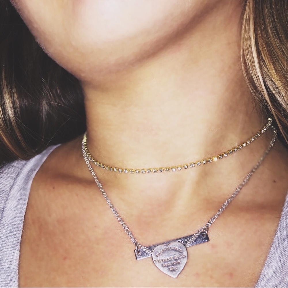 RHINESTONE GOLD CHOKER