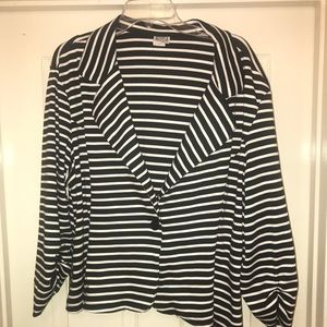 Striped One Button Striped Blazer