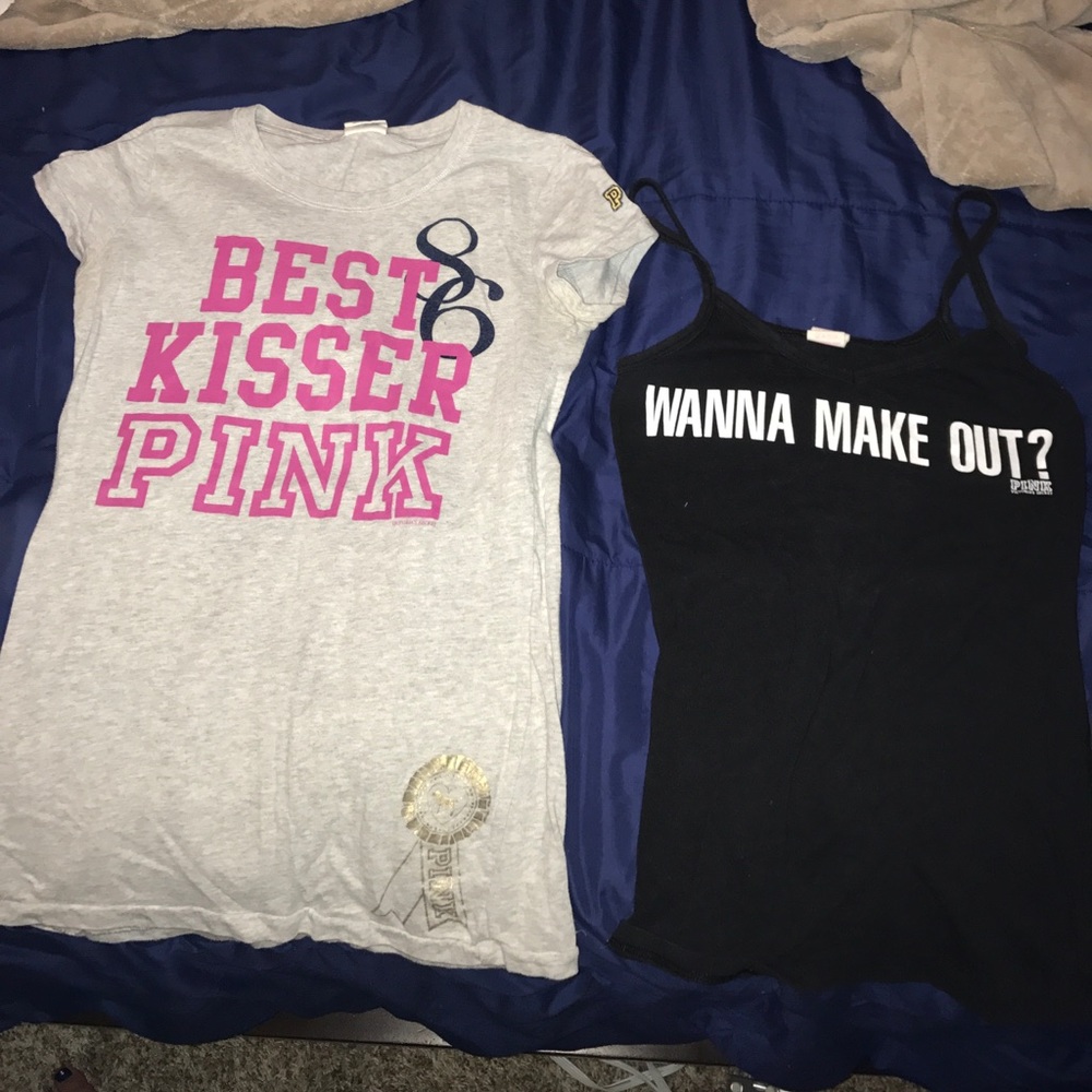 vs pink shirt and tank top bundle